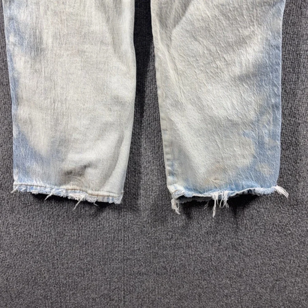 Levis 537 Jeans Mens 32x30 Western Bootcut Distressed Frayed Hem Light Rip Wash